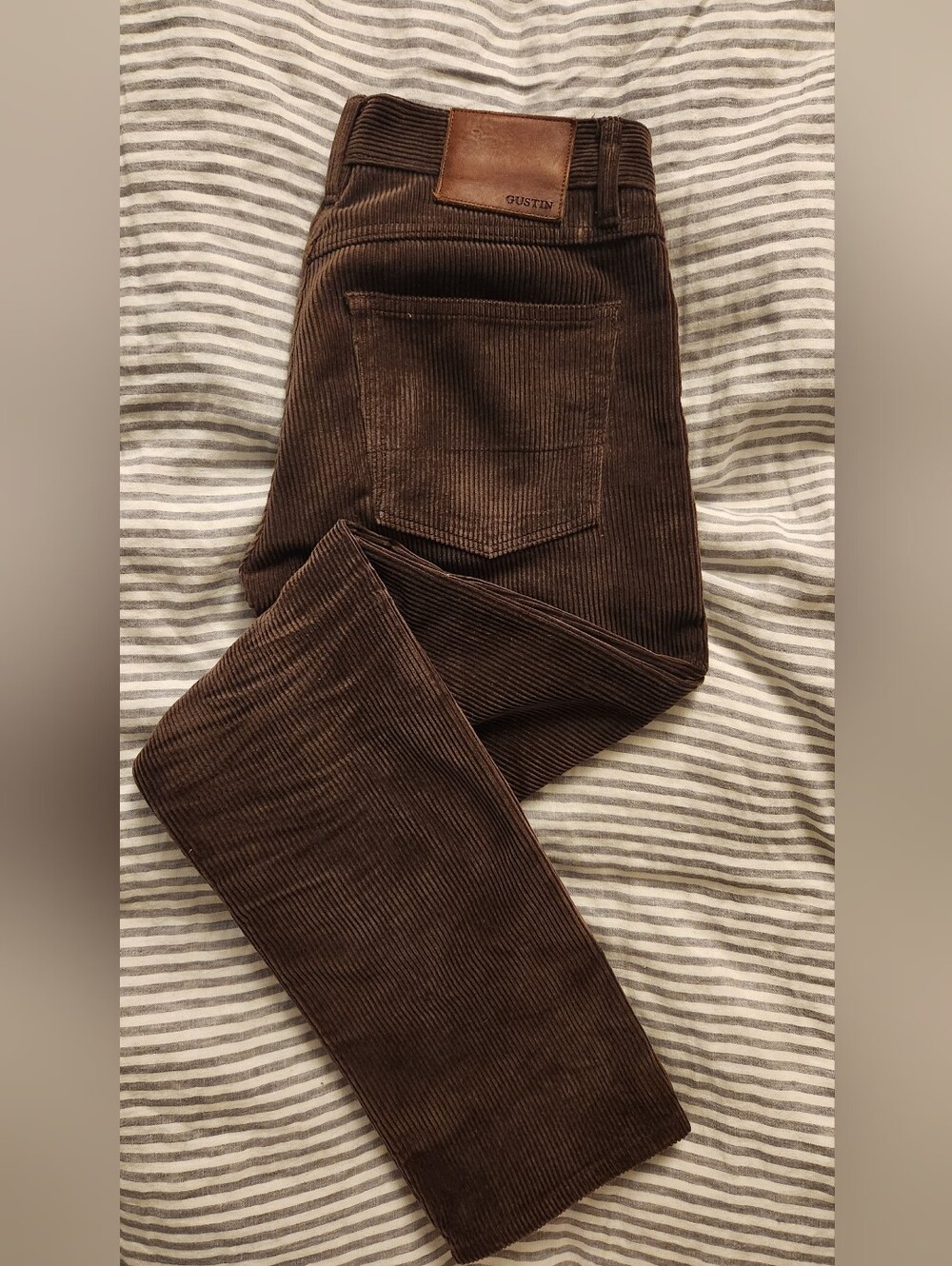 Gustin - Japan Chunky Cord, Brown Corduroy Pants, Size 32 Slim